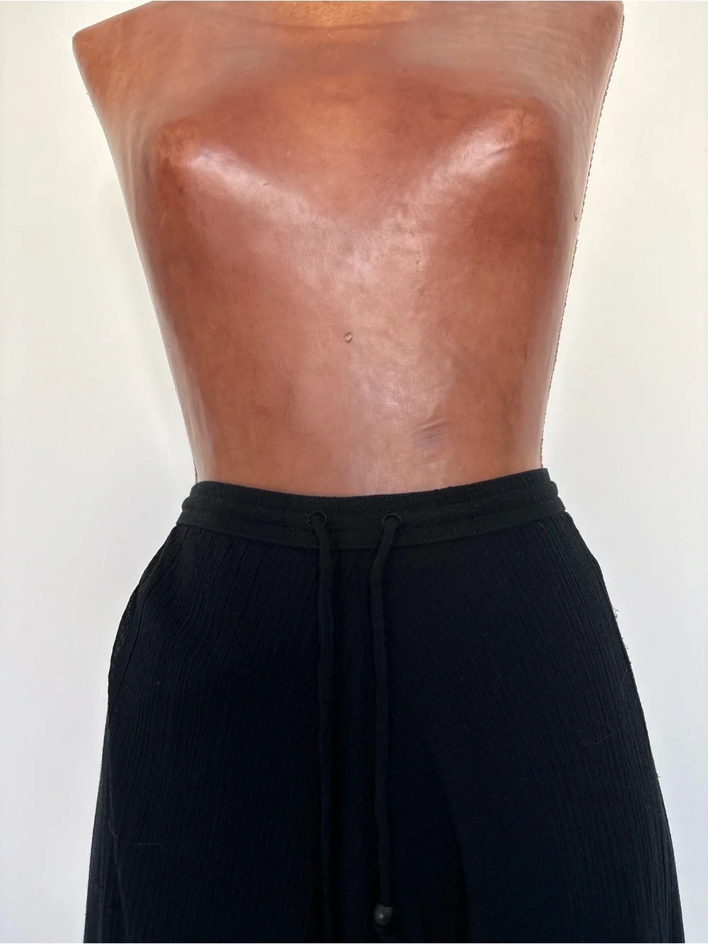 Lauren Ralph Lauren Vintage Black Handkerchief Skirt with Embroidered Hem